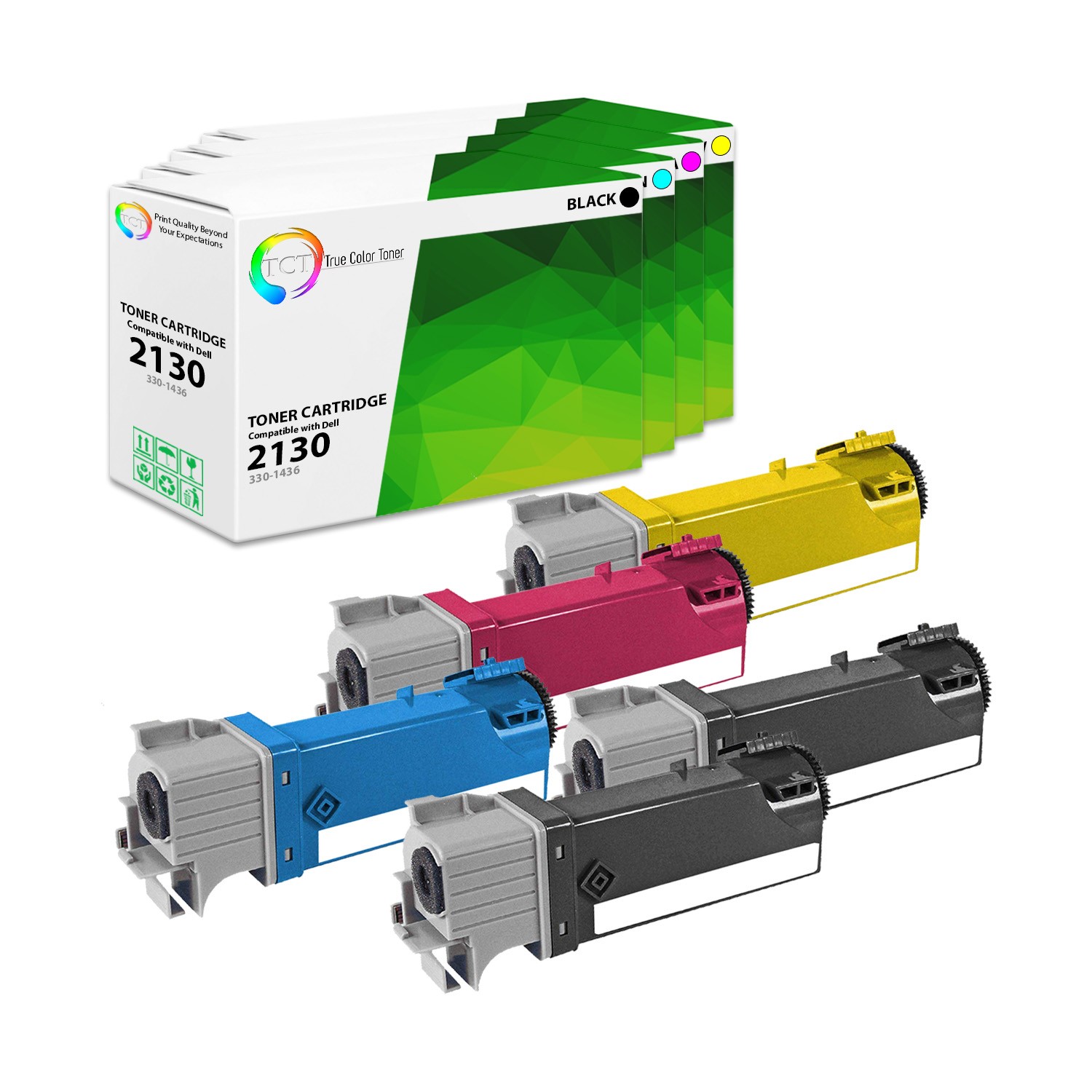 TCT 5PK 2130 Color Laser Toner Cartridge Set For Dell 2130cn 2135cn 2130 2135