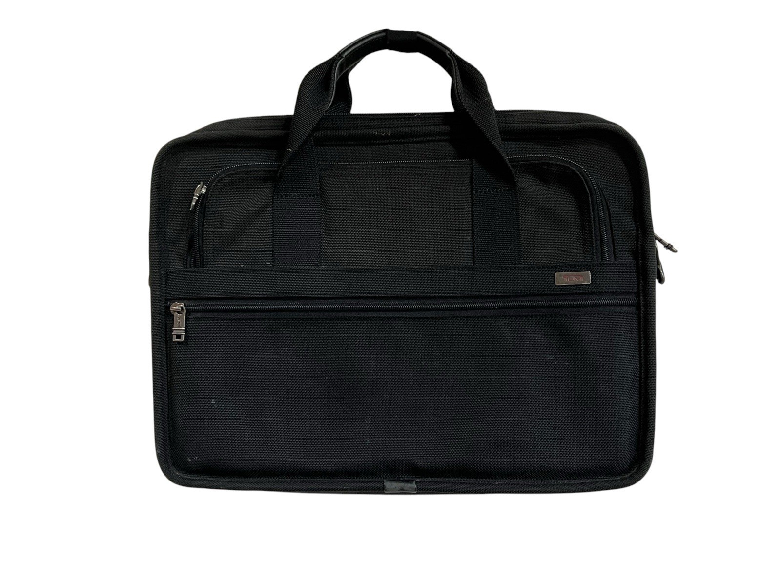 TUMI Alpha Black Nylon Padded 15in Laptop Briefcase No Shoulder Strap