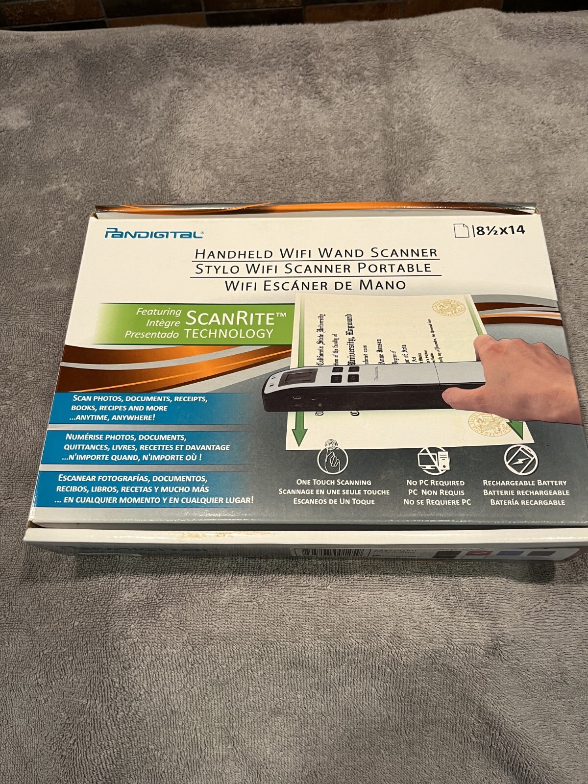 Pandigital Handheld Wifi Wand Scanner S8X1102RD 8.5” X 14” NEW Sealed