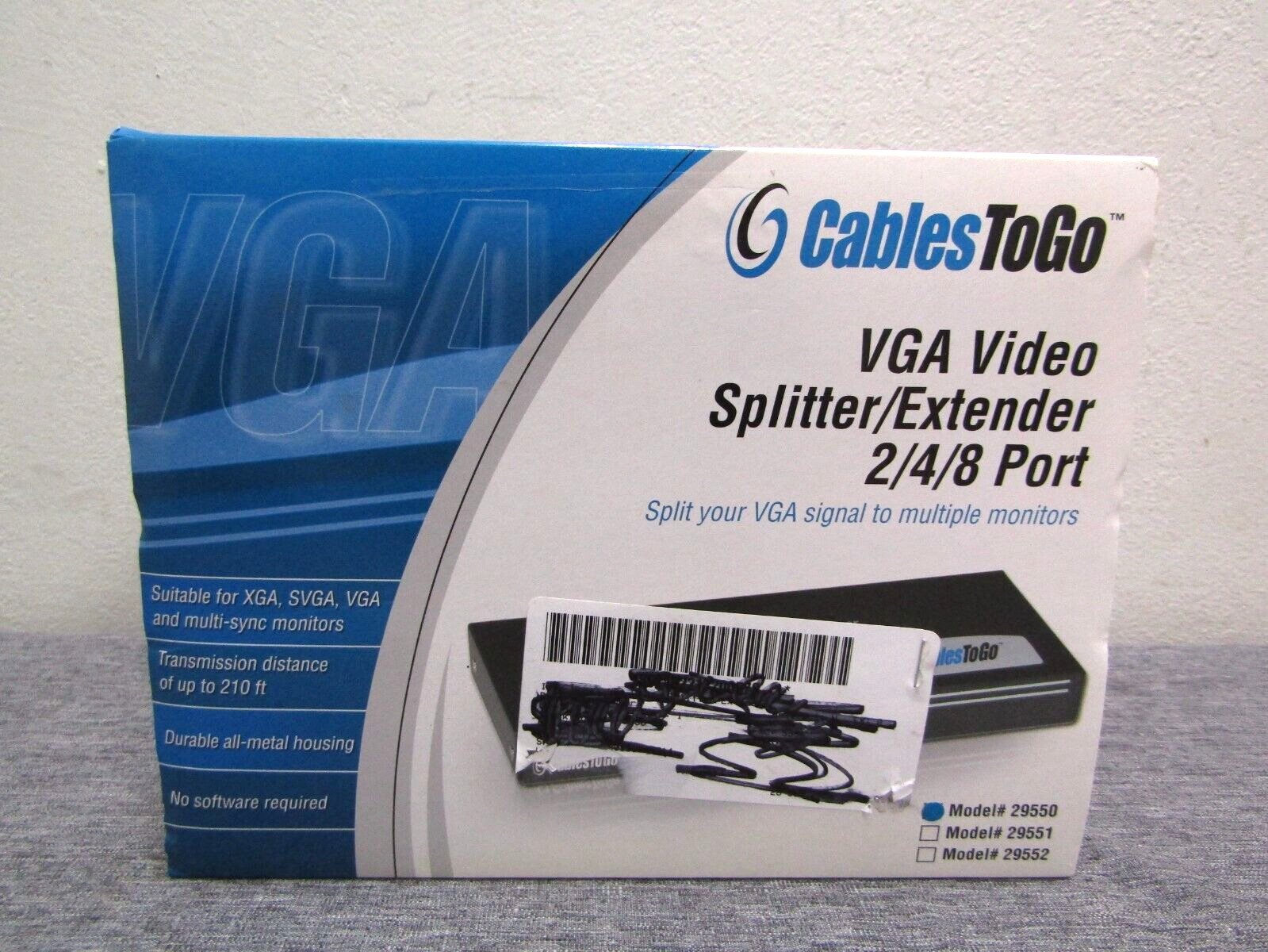 Cables To Go 29550 2-Port UXGA Monitor Video Splitter Extender VGA Male Input