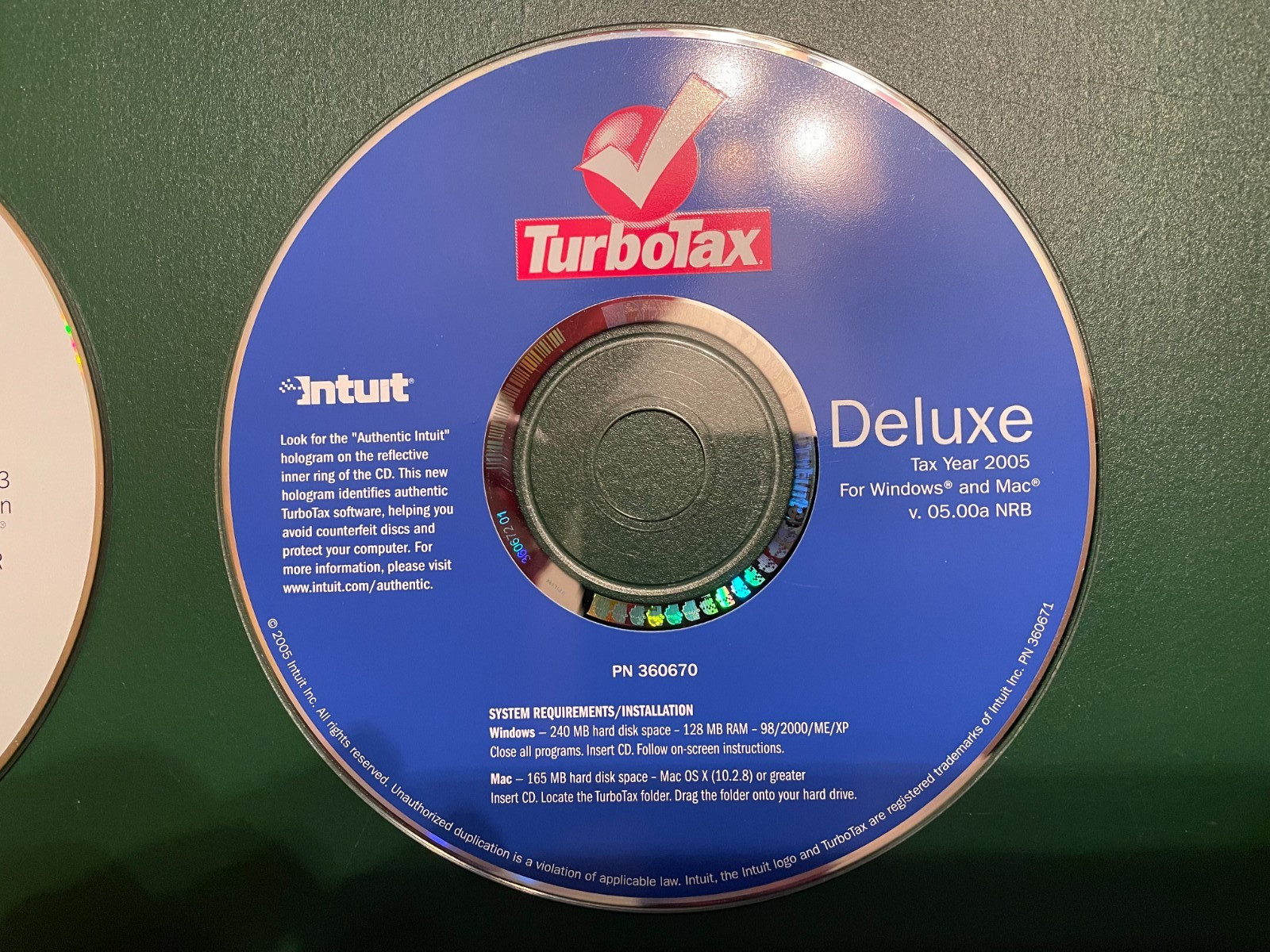 TurboTax Deluxe for 2005 and TurboTax Deluxe for 2006