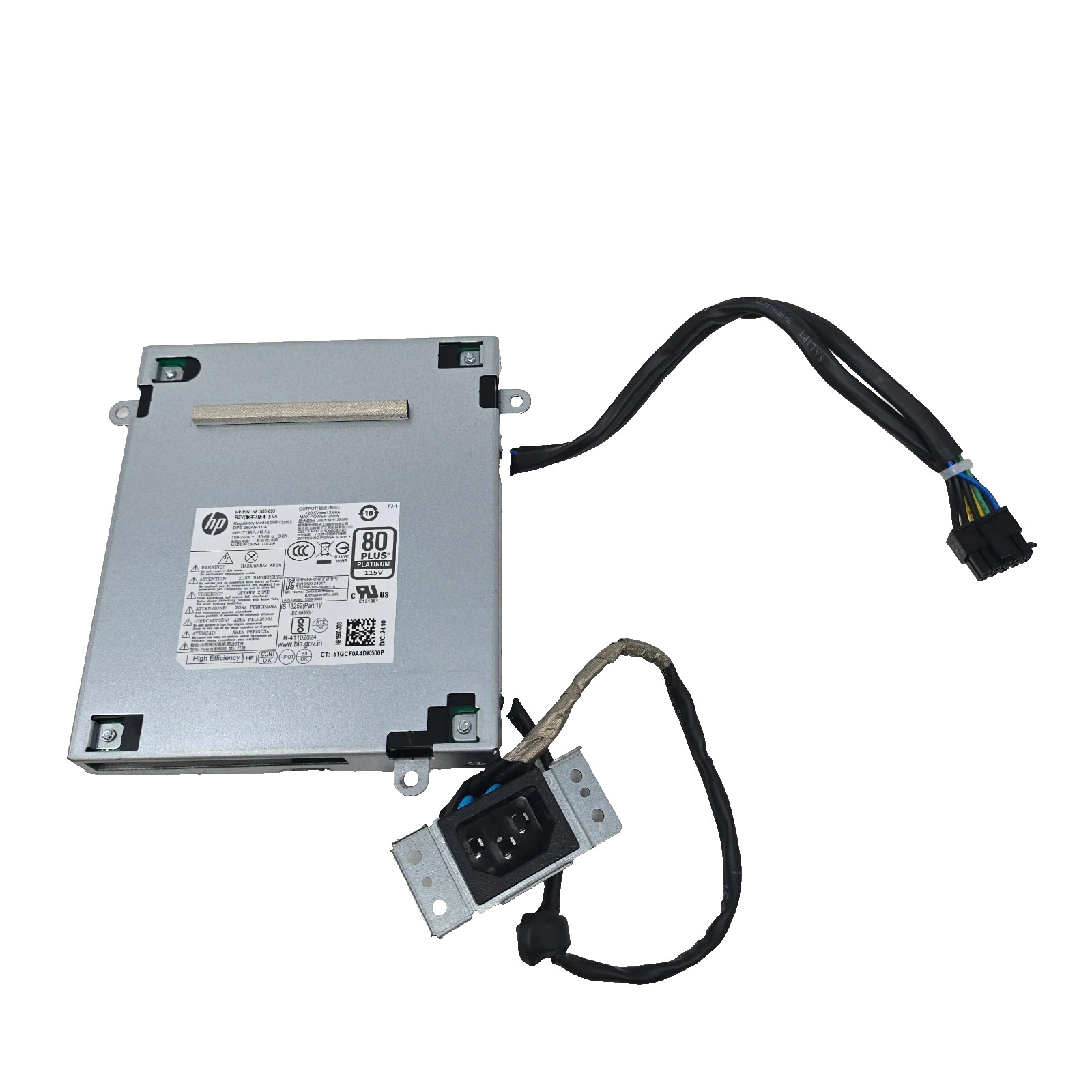 HP 280W N81560-003 PSU EPA92 1x20V DPS-280AB-11 A 80 Plus Platinum P09580-005