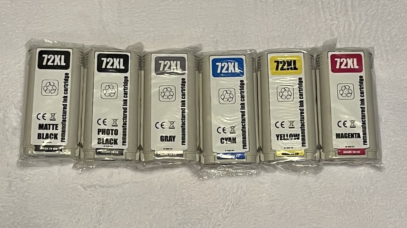 6pk Compatible for HP 72XL ink cartridges DesignJet z2100 z5200