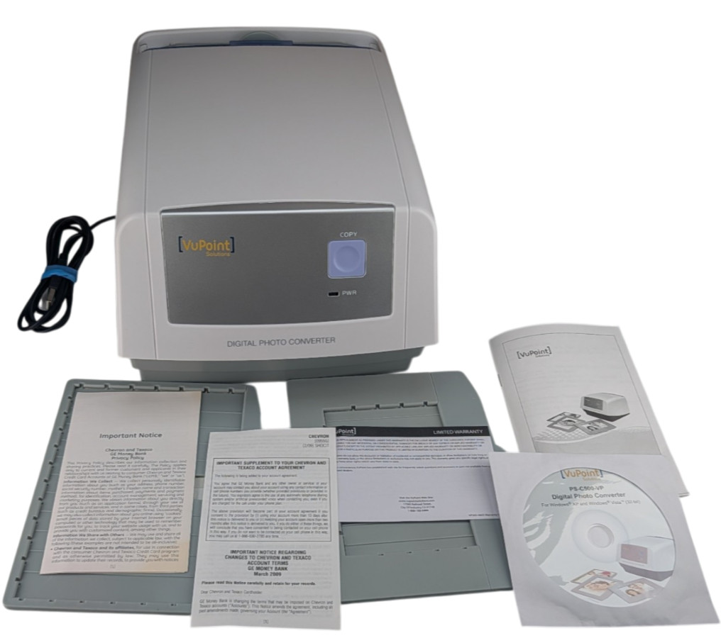 VuPoint PS-C500-VP Digital Photo Converter Scanner 5MP USB 2.0 Complete Tested