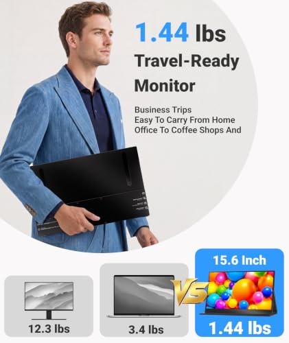 INGNOK PORTABLE MONITOR FOR LAPTOP,15.6'' 1080P, WITH - READY,EASY TO CARRY