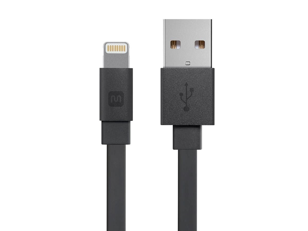 Monoprice Premium Flat MFi Lightning to USB-A 3ft Black 12857 A04