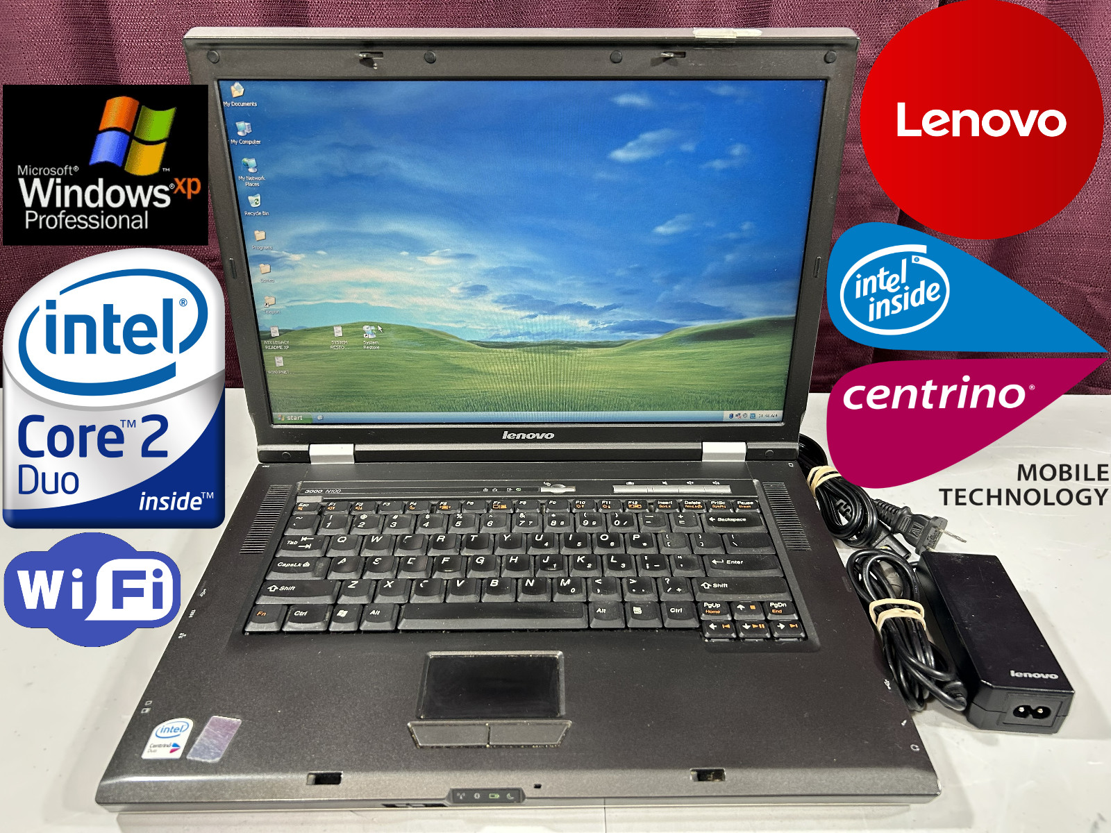 RESTORED GOOD BATTERY Windows XP Vintage Retro Classic Gaming Laptop PC Lenovo