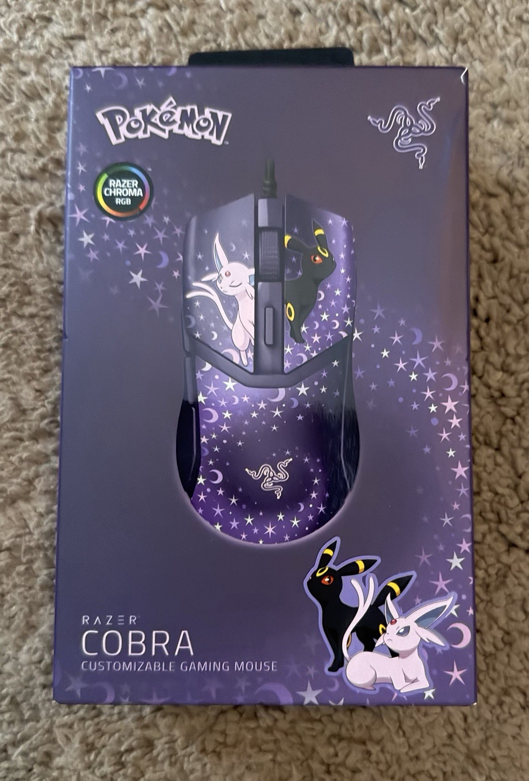 NEW Authentic Pokemon x Razer 2026 Cobra Wired Mouse Espeon & Umbreon Edition
