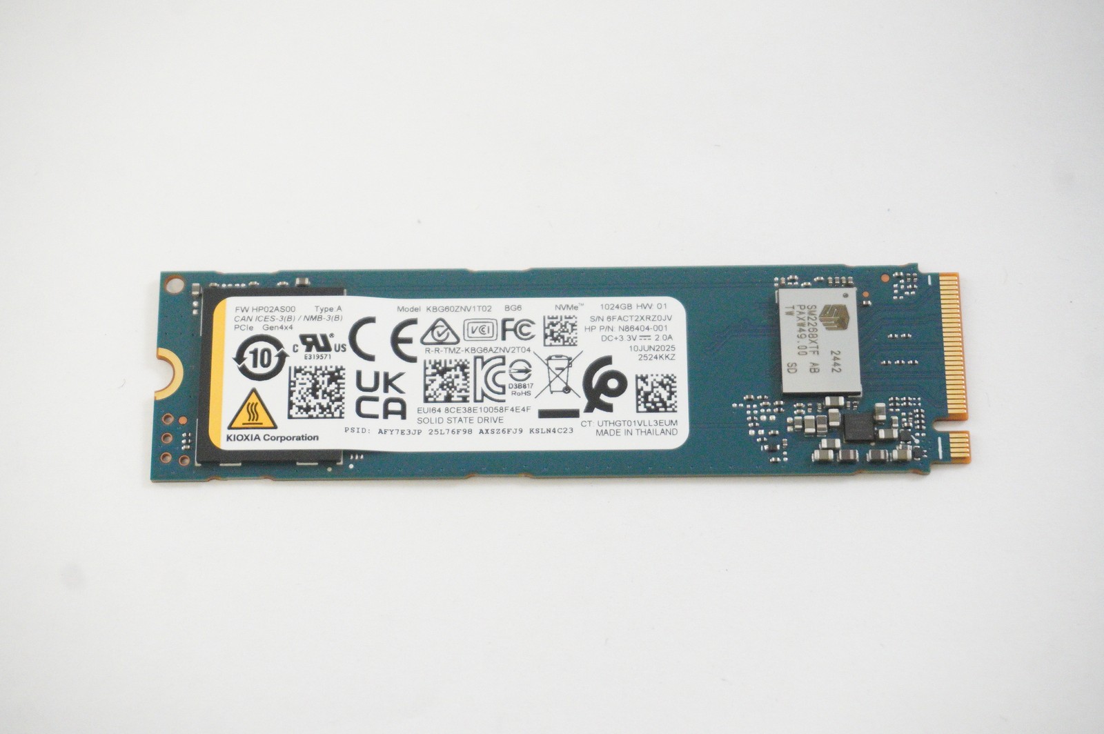 N86404-001 Hp 1TB NVMe PCIe Gen4x4 M.2 2280 SSD Drive 16-AS0013DX