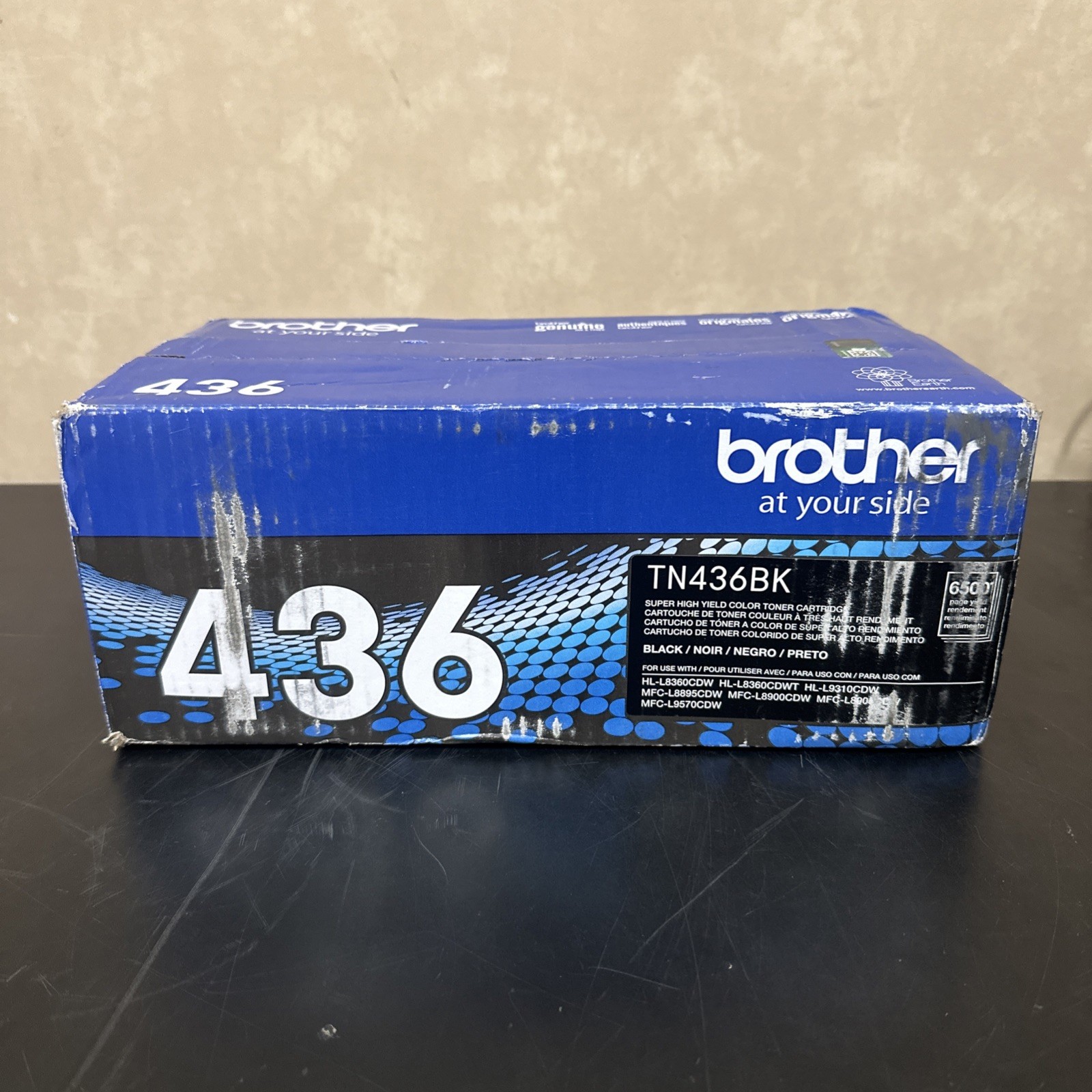 Brother Genuine TN436BK Black Laser Toner Cartridge High Yield 6500 Pages