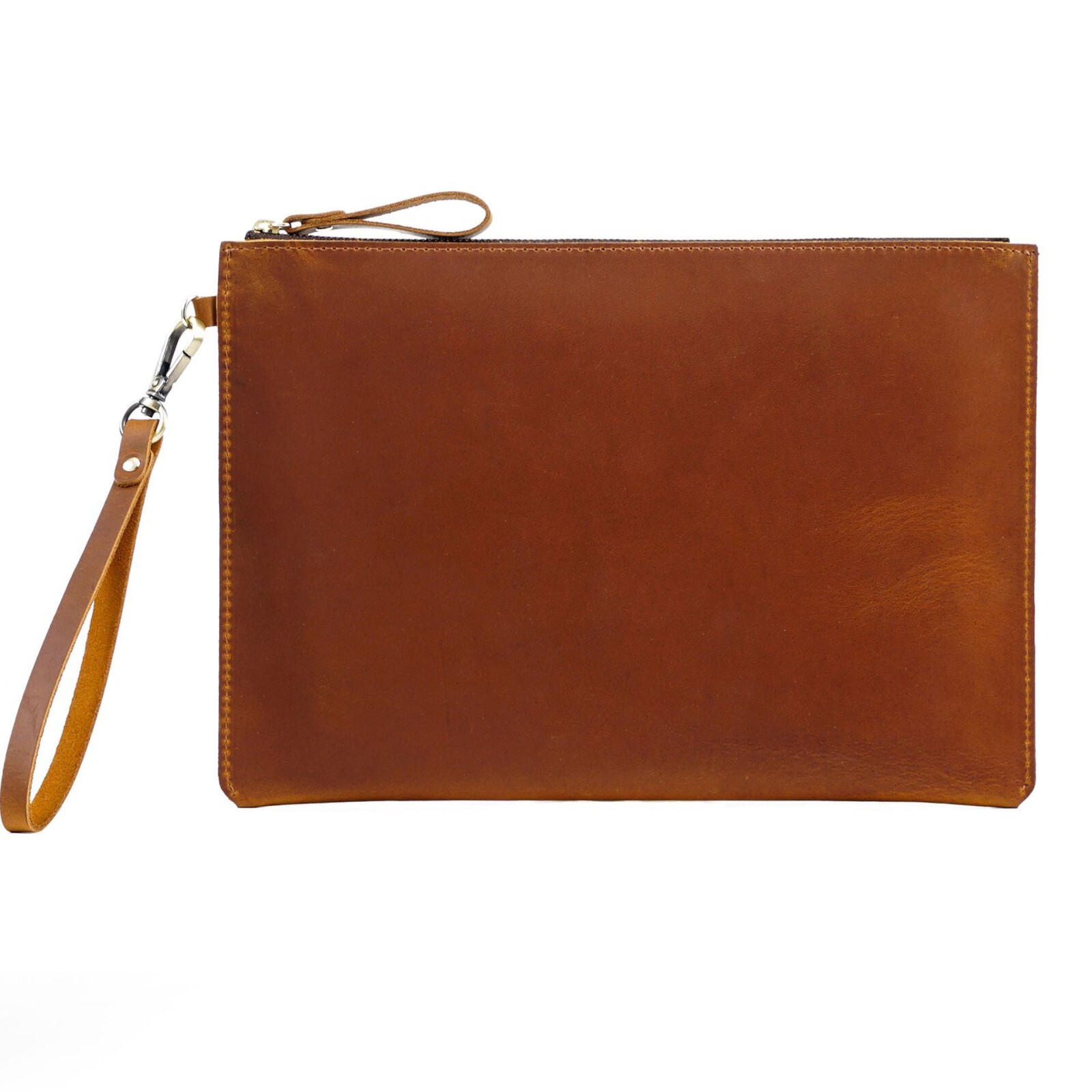 Vintage Genuine Leather Zipper Sleeve Bag Clutch Handbag Strap for iPad Mini 7 6