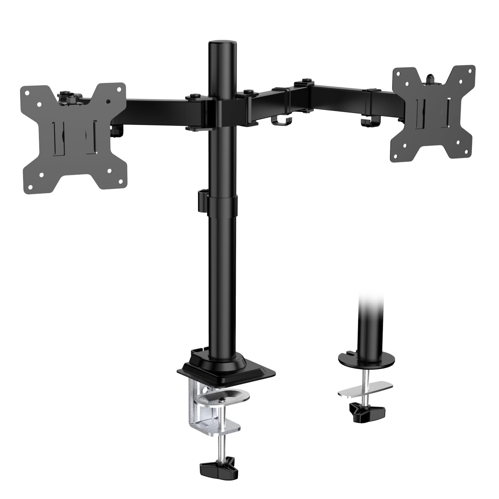 WALI Dual Monitor Stand, Black, C-Clamp