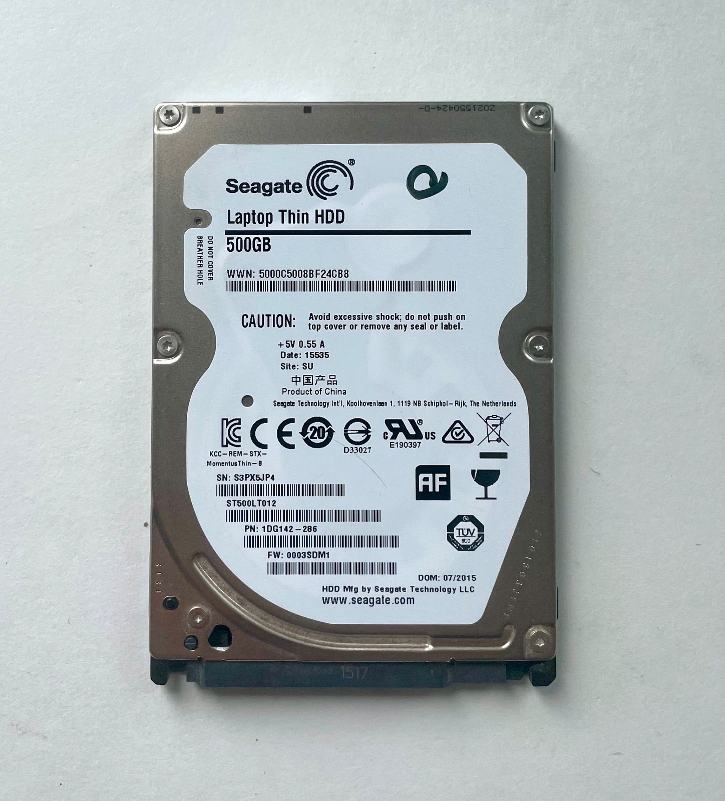 Seagate 500GB Laptop Thin HDD 2.5" 5400RPM 16MB SATA III Hard Drive ST500LT012