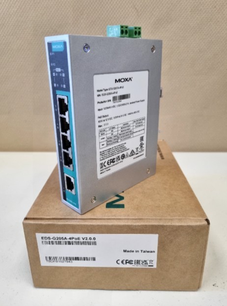 MOXA EDS-G205A-4POE Industrial Unmanaged Gigabit Ethernet Switch 4-Port PoE
