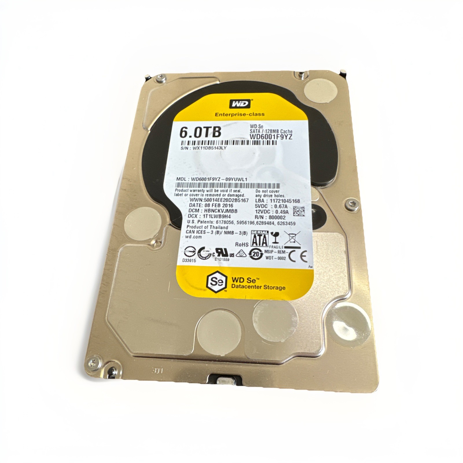 Western Digital WD Se 6TB 3.5" HDD Enterprise SATA WD6001F9YZ 7.2K 128MB Cache