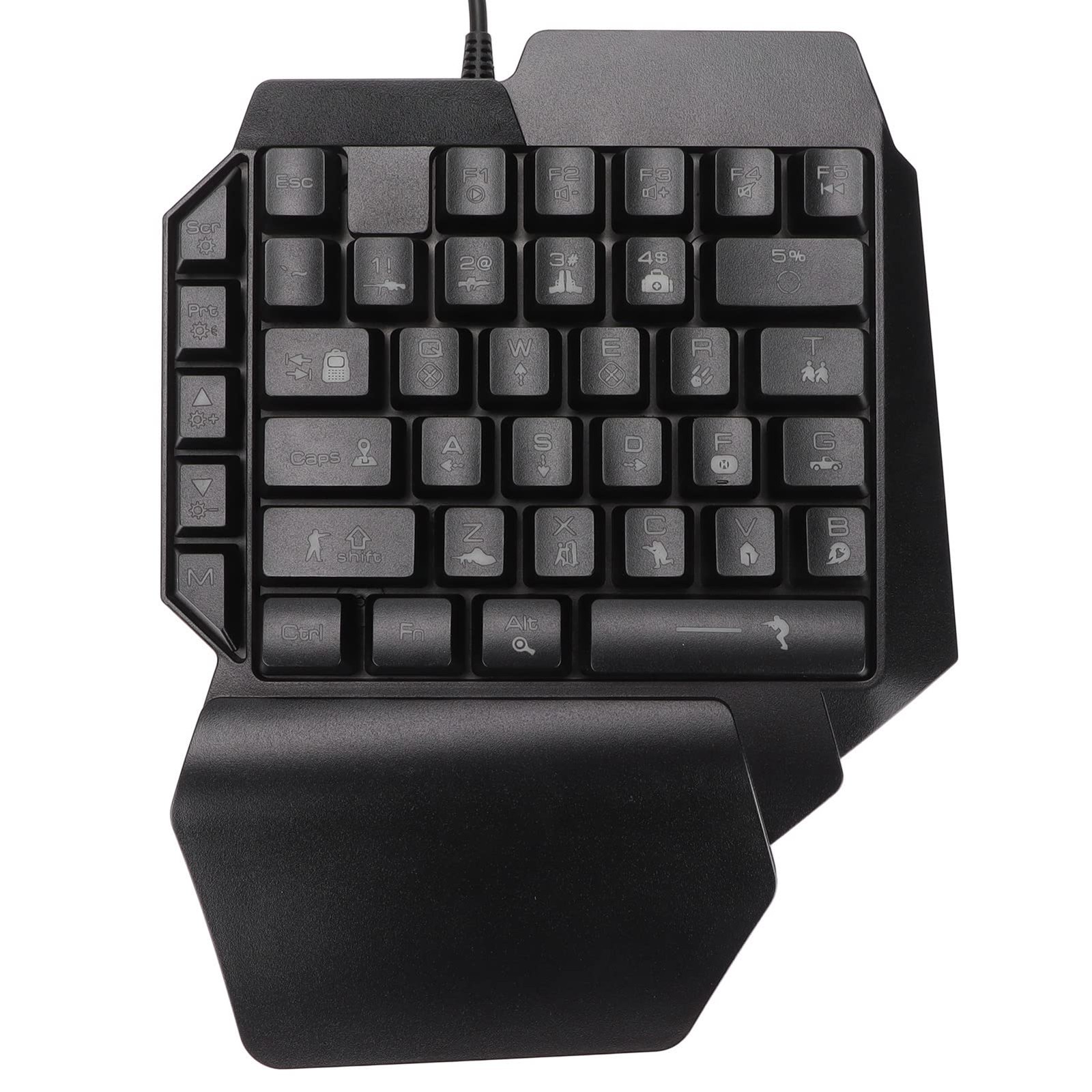 One Handed Gaming Keyboard, 39 Keys Luminous Professional Gaming Keyboard USB...