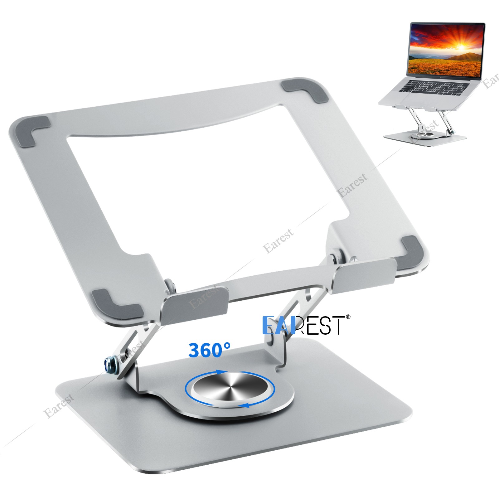 360° Rotating Adjustable Laptop Stand Riser Foldable Computer Holder Desk
