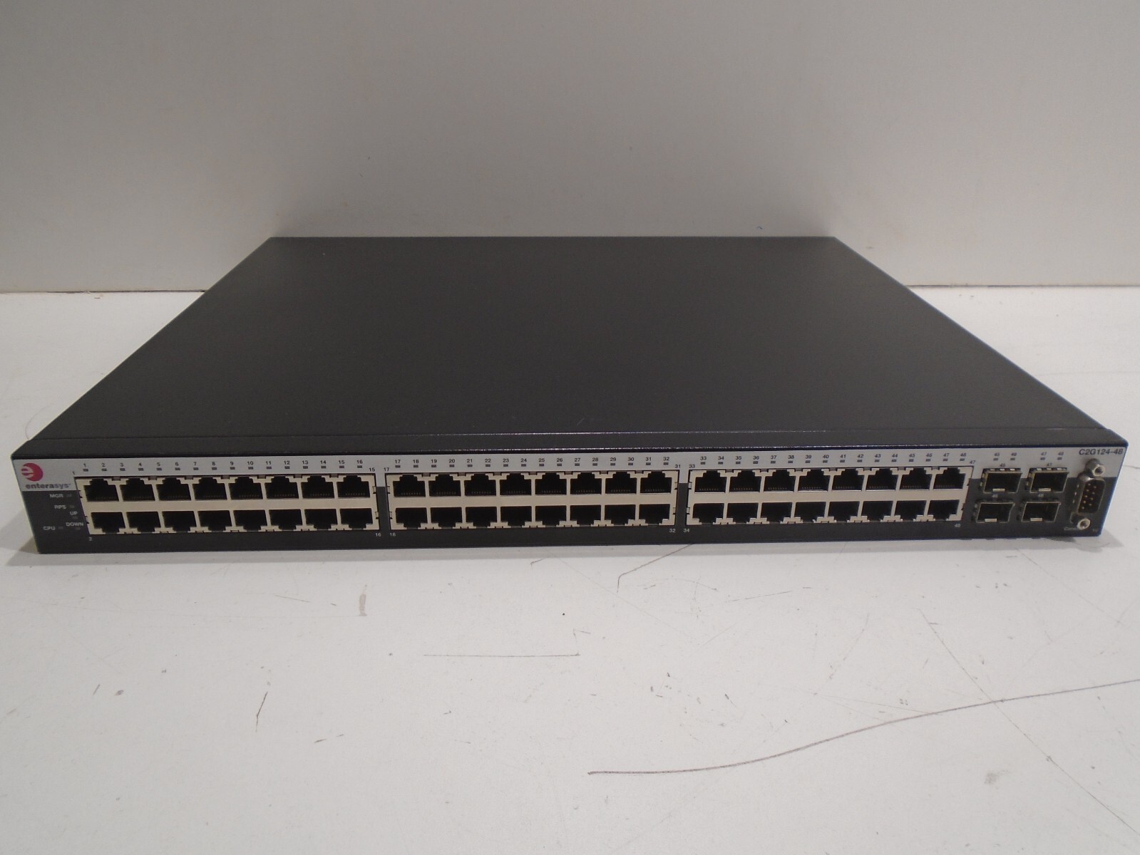 ENTERASYS C2G124-48 48-PORT SWITCH W/REDUNDANT POWER SUPPLY 12V DC LINE
