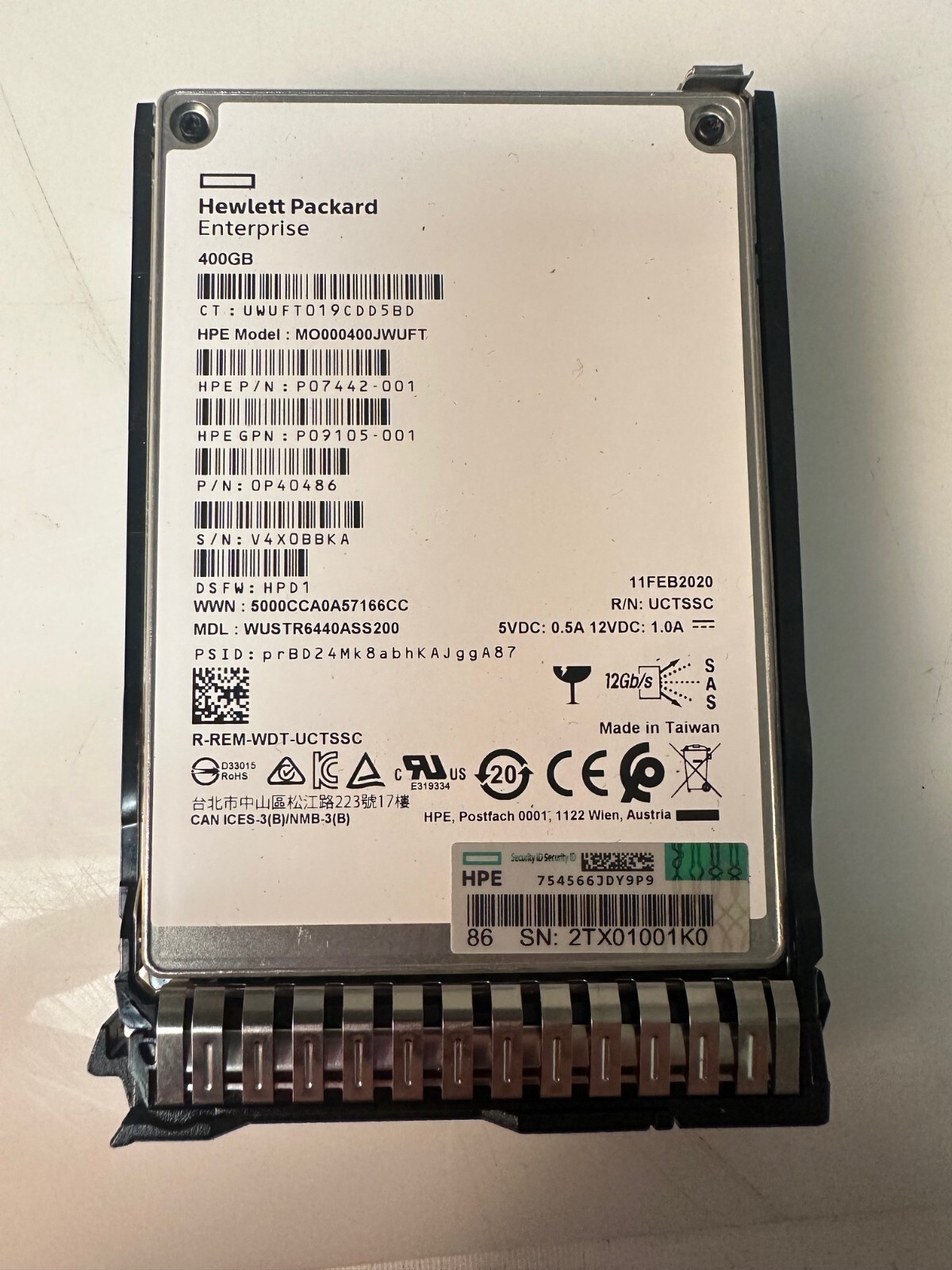 P09088-B21 HPE 400GB SAS 12G MIXED USE 2.5IN SC DS SSD P09922-001