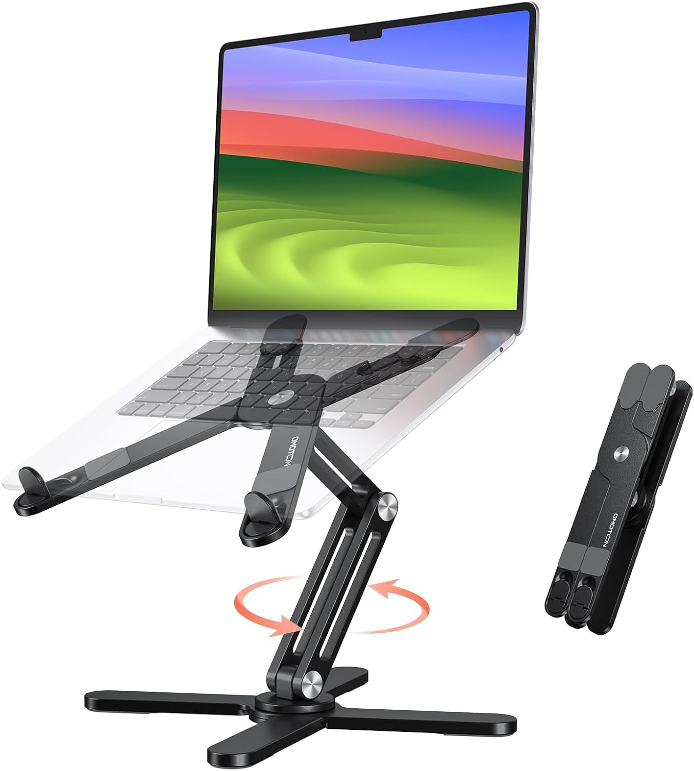LA10 360° Rotating Laptop Stand Riser Foldable for Desk|Aluminium Alloy,Tool-Fre