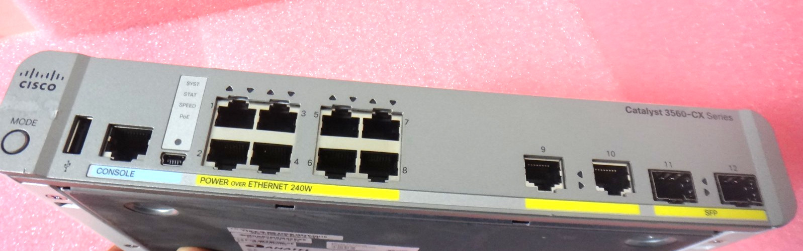 Cisco WS-C3560CX-8PC-S 3560-CX Switch 8 GE PoE+2 x 1G SFP 2 x 1G ** FOR PARTS**