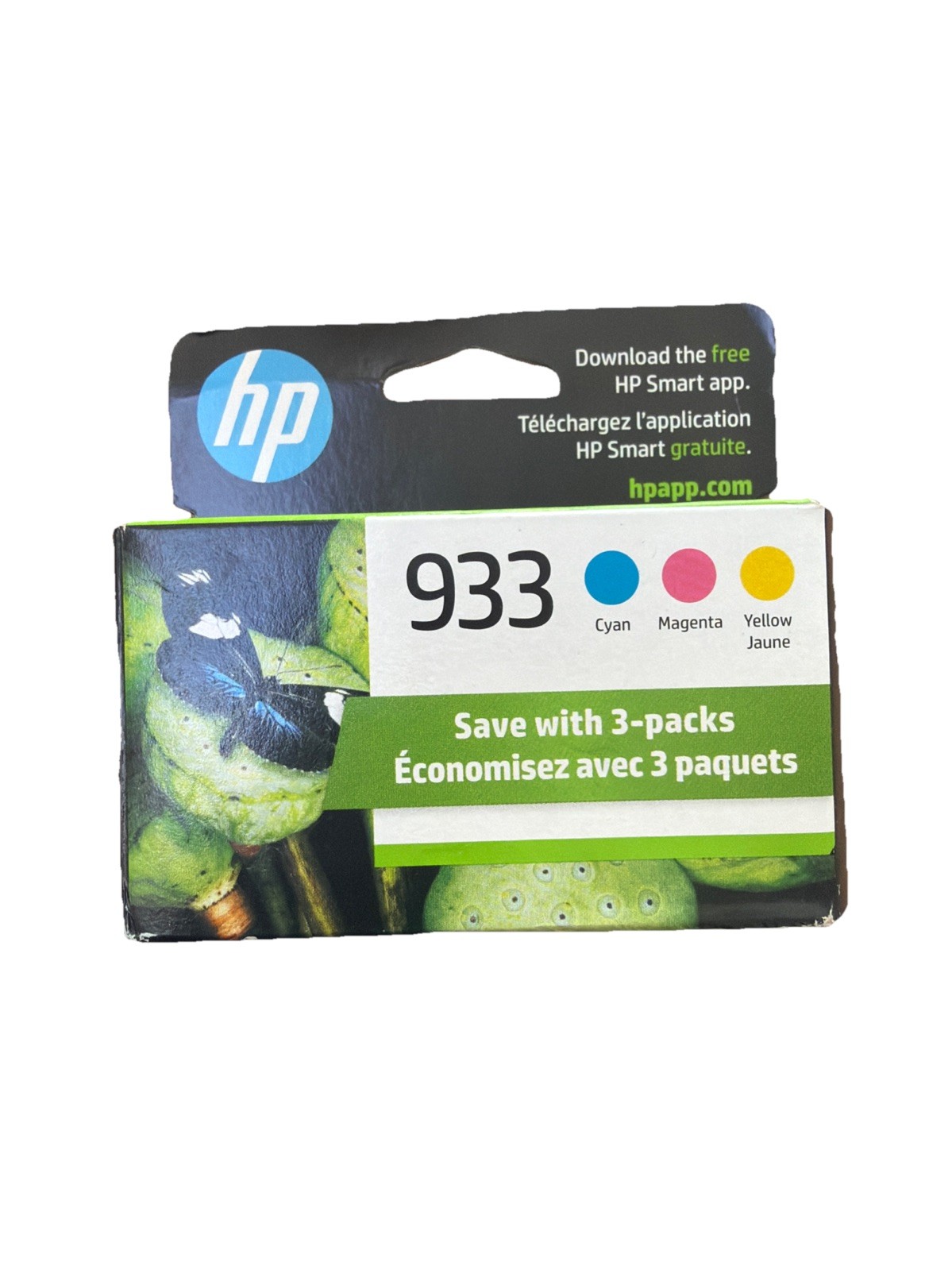HP 933 Cyan Magenta Yellow Ink Cartridges 3 Pack Genuine Exp 2024 Sealed Box
