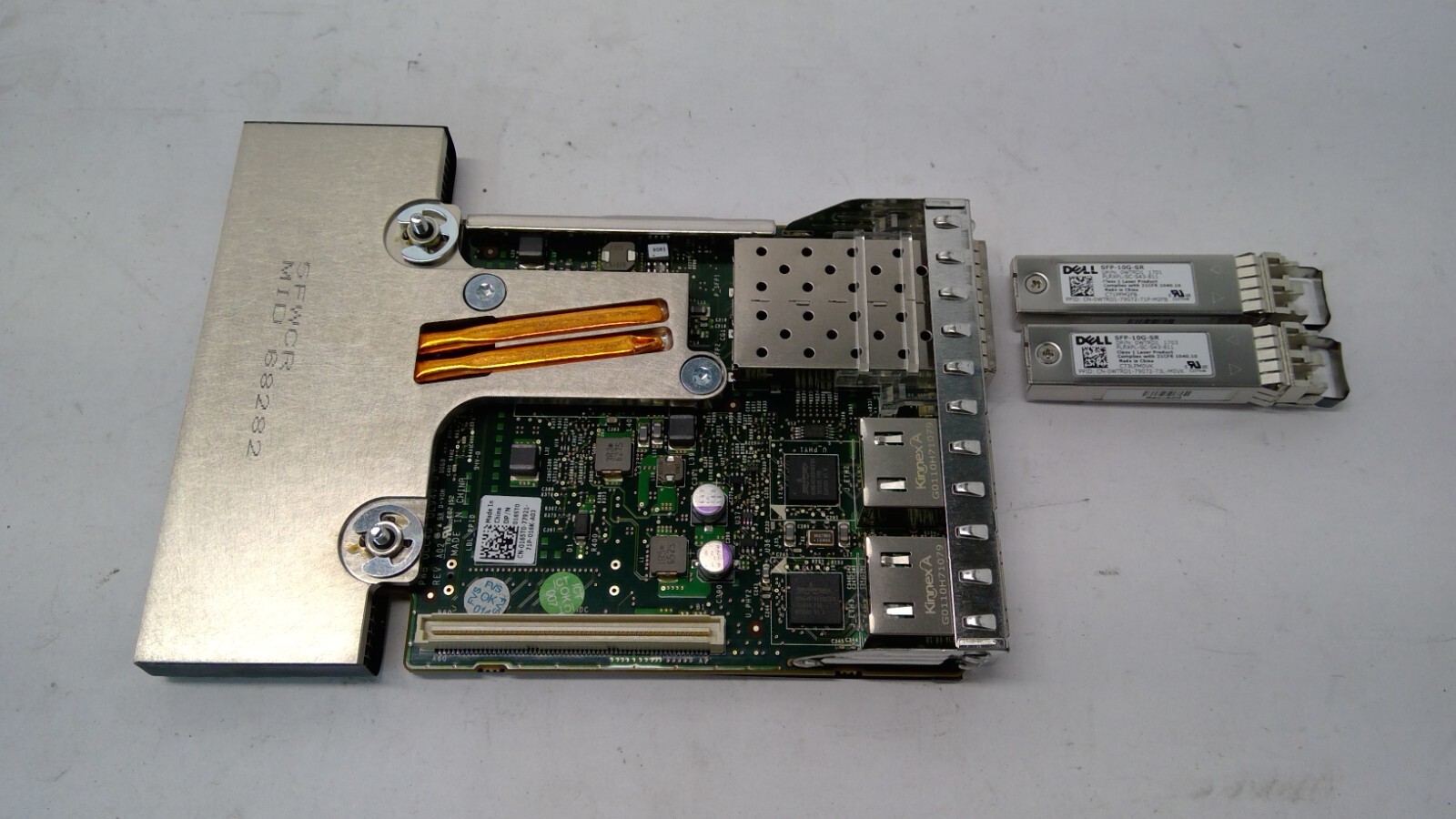 Dell 0165T0 Broadcom 57800S Quad Port SFP+ 2x10GbE RJ45 Network Card w/2 SFP