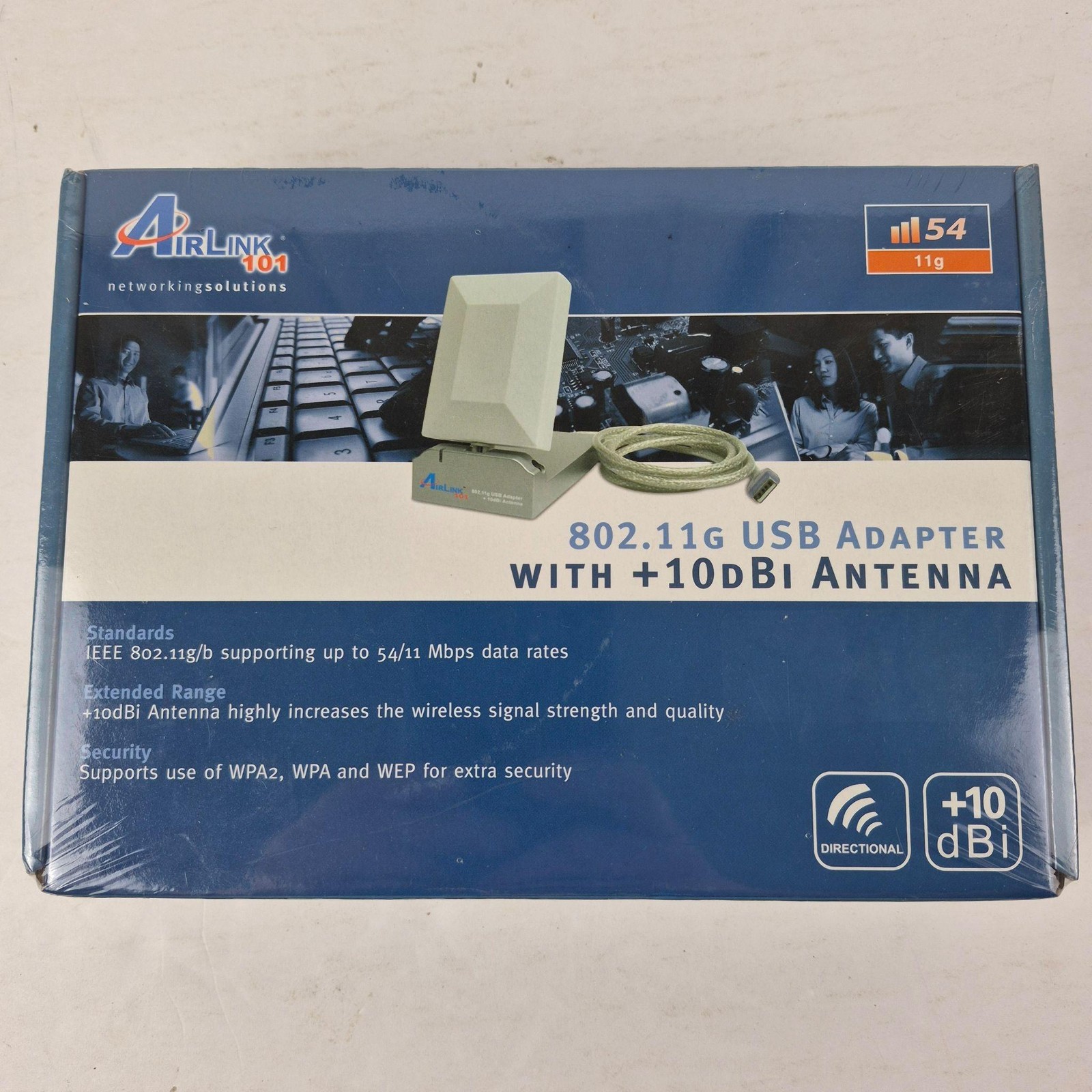 Airlink 101 AWLL3055 802.11g USB Wireless Adapter 10dBi Antenna 54Mbps Sealed