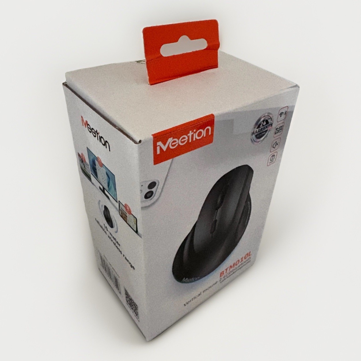 MEETION BTM010L Left Handed Vertical Wireless Mouse Bluetooth 2.4G RGB Black