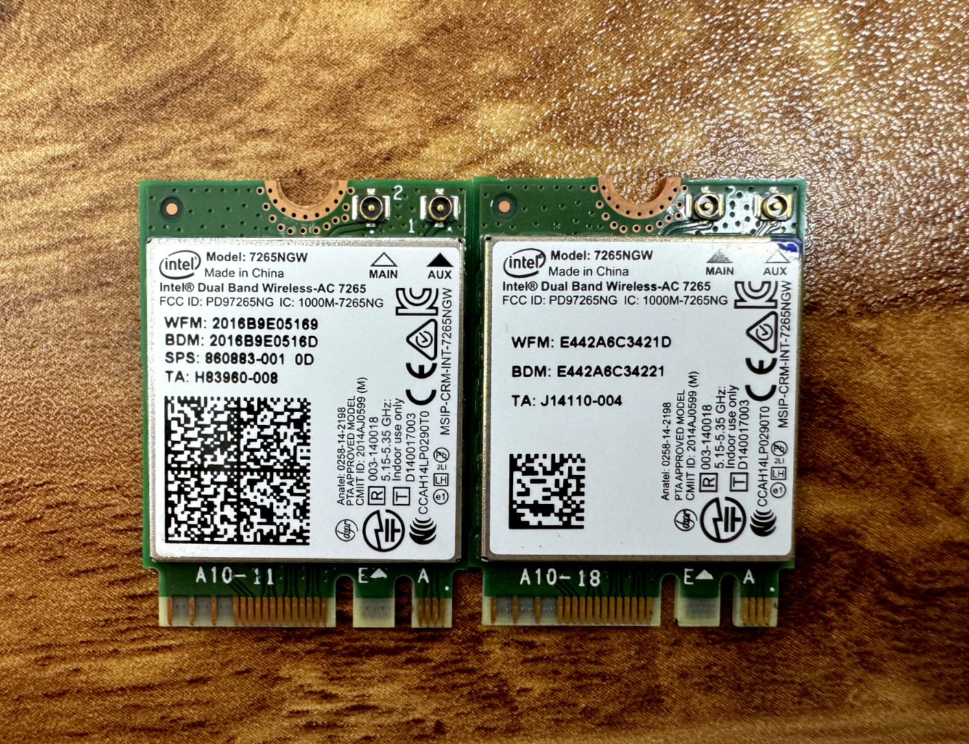 2 PACK  Intel 7265NGW Wireless-AC 7265 802.11ac M.2 Wireless Card + Bluetooth