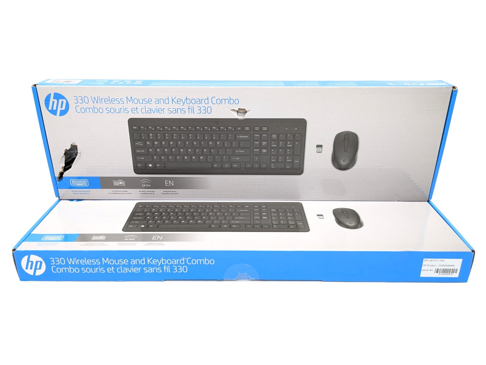 Lot of 2 HP 330 Wireless Mouse and Keyboard Combo - Black (2V9E6AA#ABL) - New