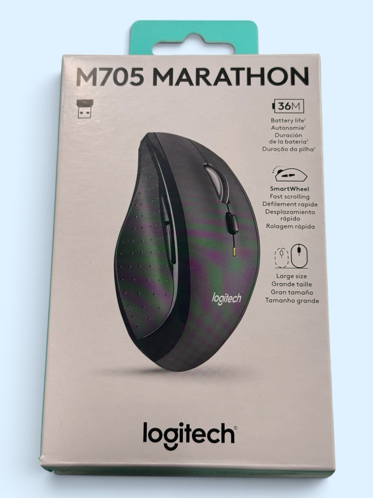 New Logitech M705 Marathon Wireless Mouse Black Right-Handed 36-Month Battery