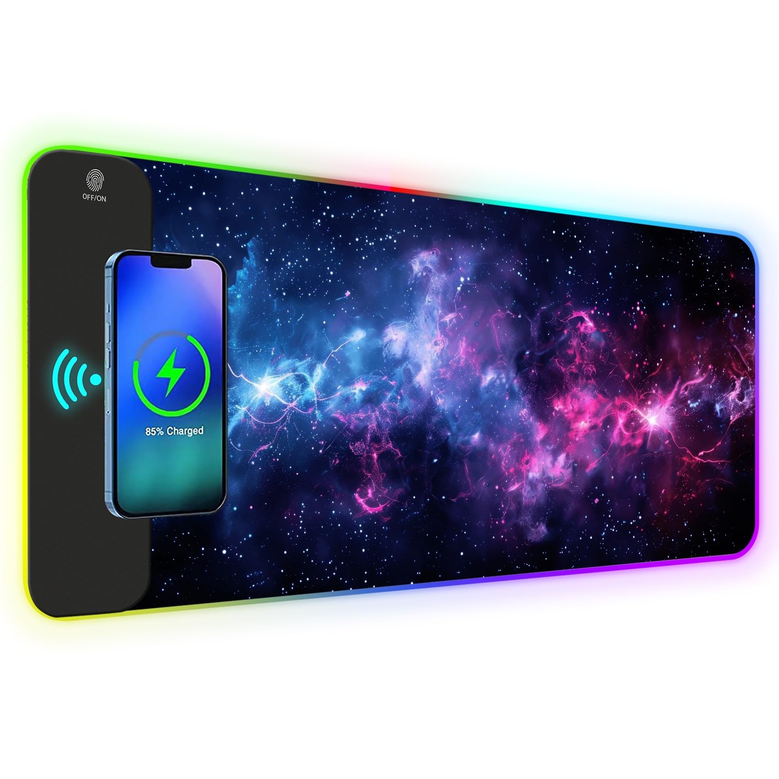 Aimsa Rgb Gaming Mouse Pad Wireless Charging Large Keyboard Mouse Pad 14 Led