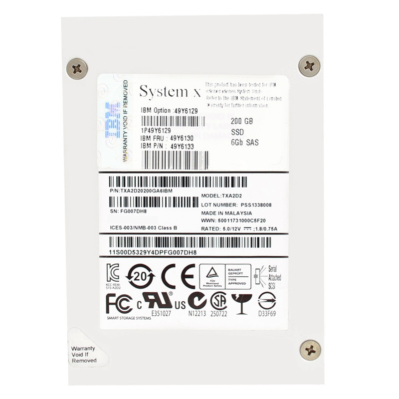 IBM 49Y6130 200GB SAS SSD 6Gb 2.5'' 49Y6129 49Y6133
