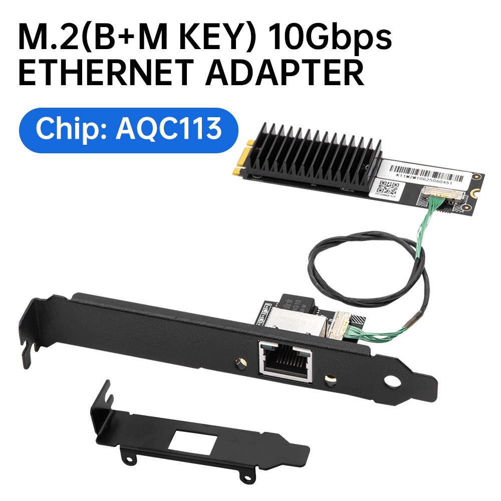 AQC113 M.2 B+M Key 10Gbps Network Adapter 10GbE RJ45 NIC LAN Card for Desktop PC