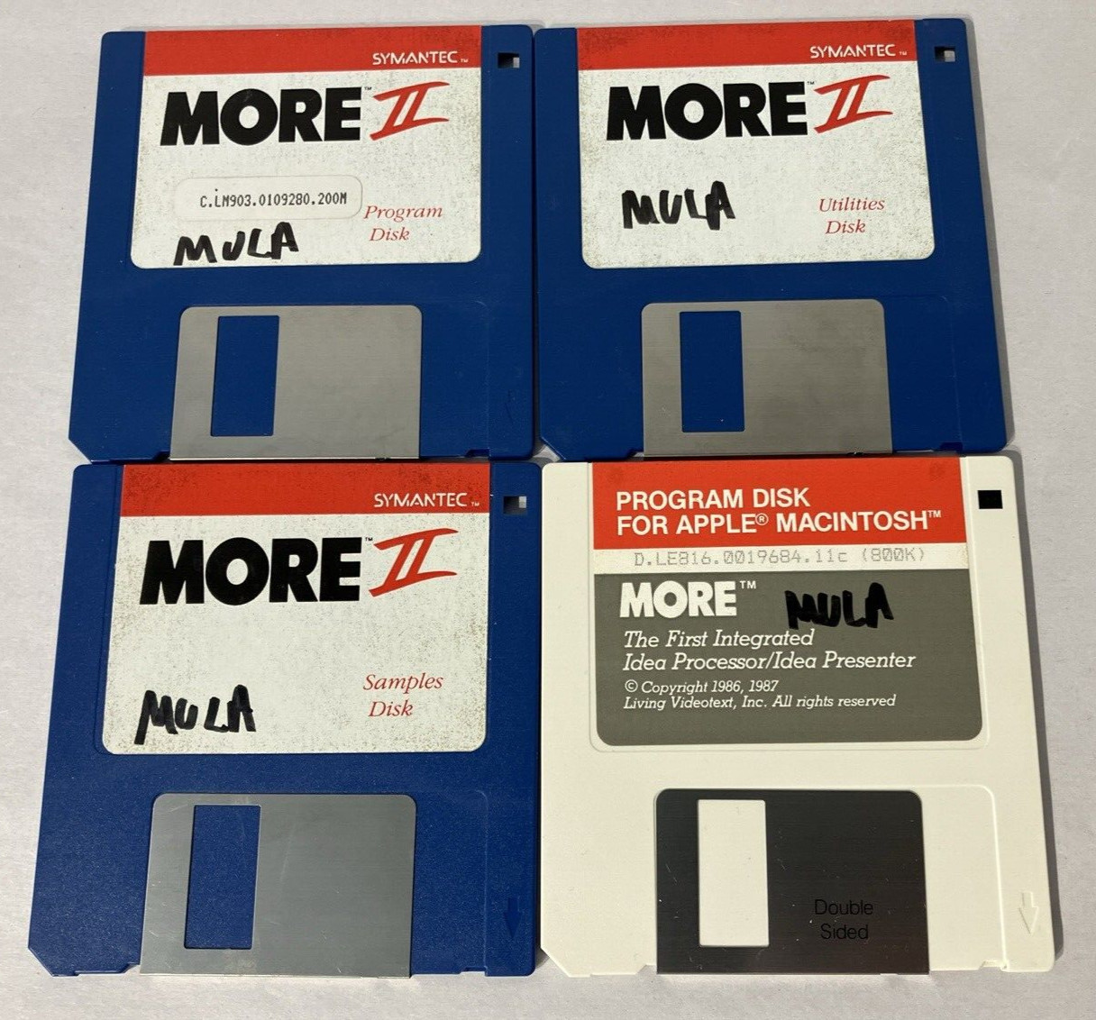 Vintage 1988 Symantec Apple Macintosh More II 3.5" Floppy Disks