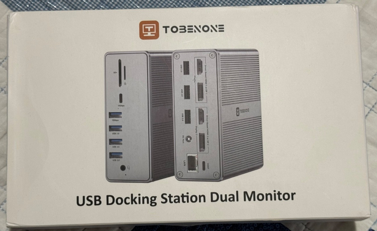 TOBENONE 18-In-1 Universal Docking Station USB 3.0 or USB-C Dual Monitor UDS030