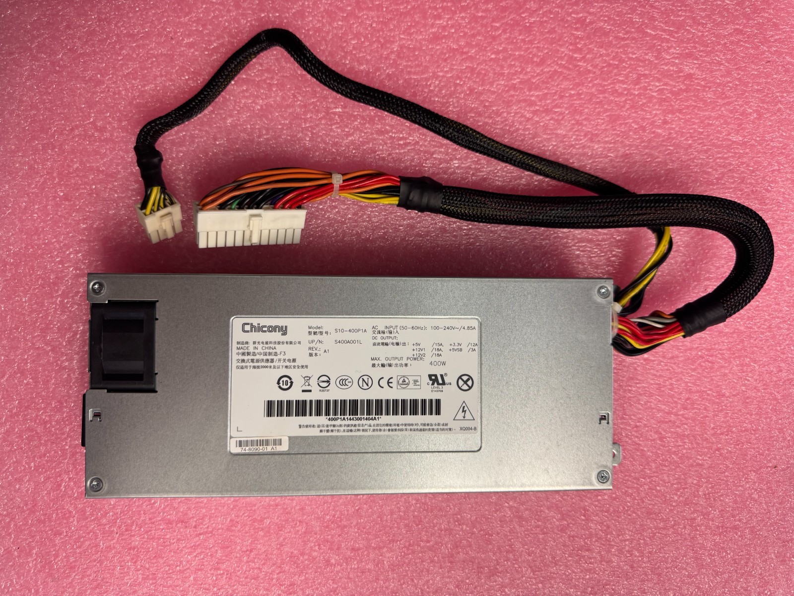 Chicony S10-400P1A 400W Power Supply S400A001L 74-8090-01