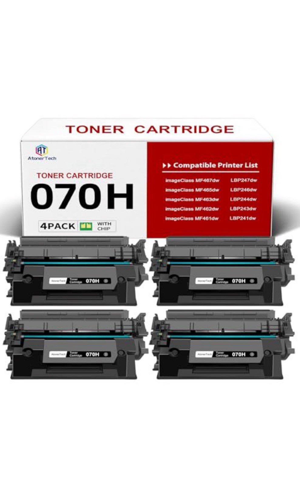 070H / 070 High Yield Toner Cartridge (4pack)