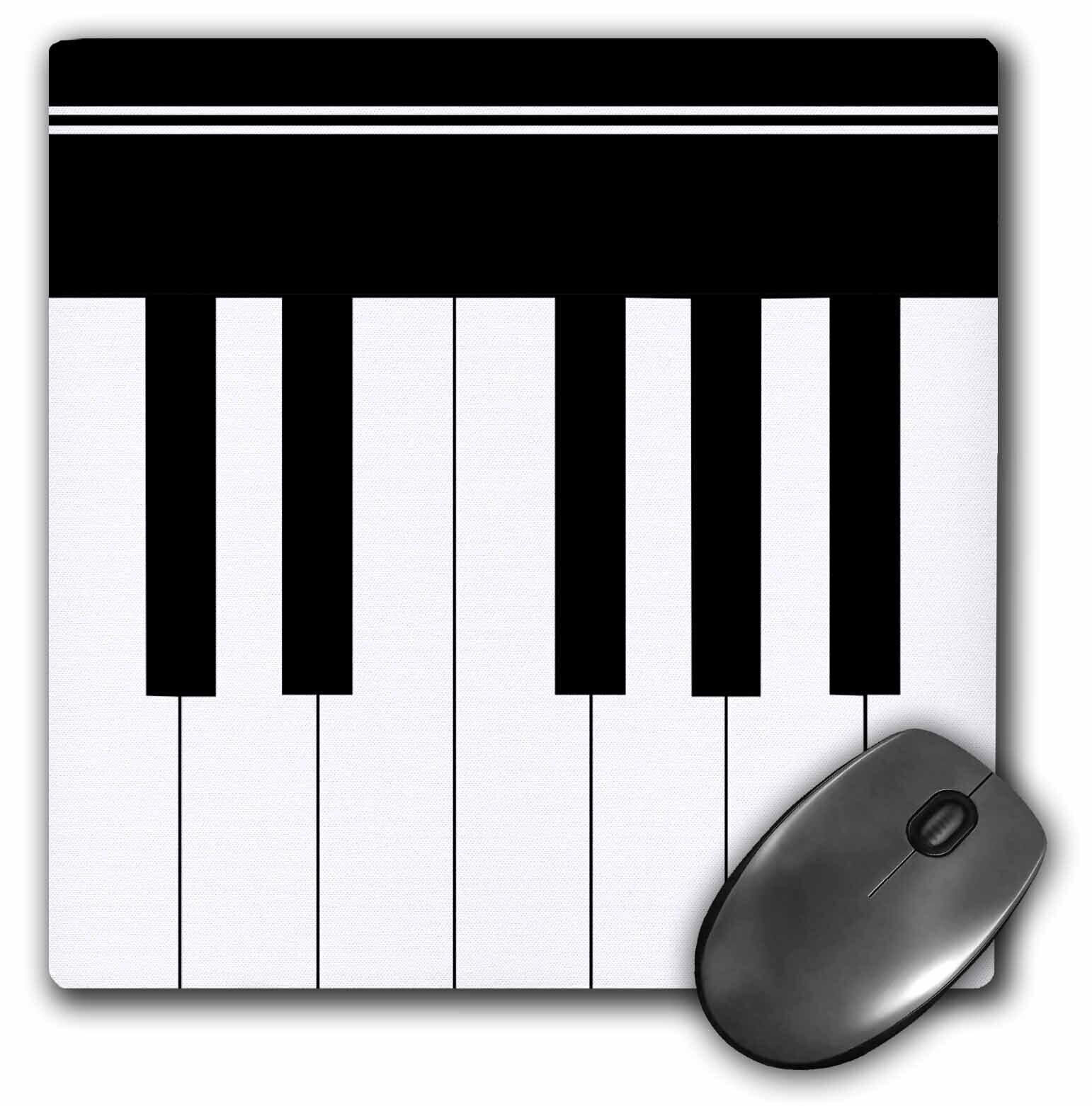 3dRose Piano keys - black and white keyboard musical design - pianist music play