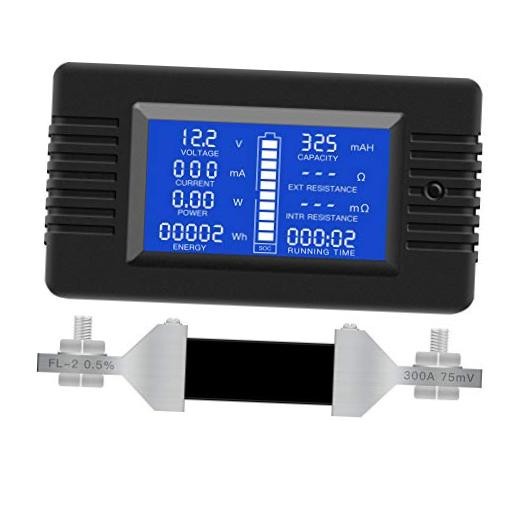 DC 0-200V 0-300A Battery Monitor Meter with DC 300A Battery Meter（300A Shunt）