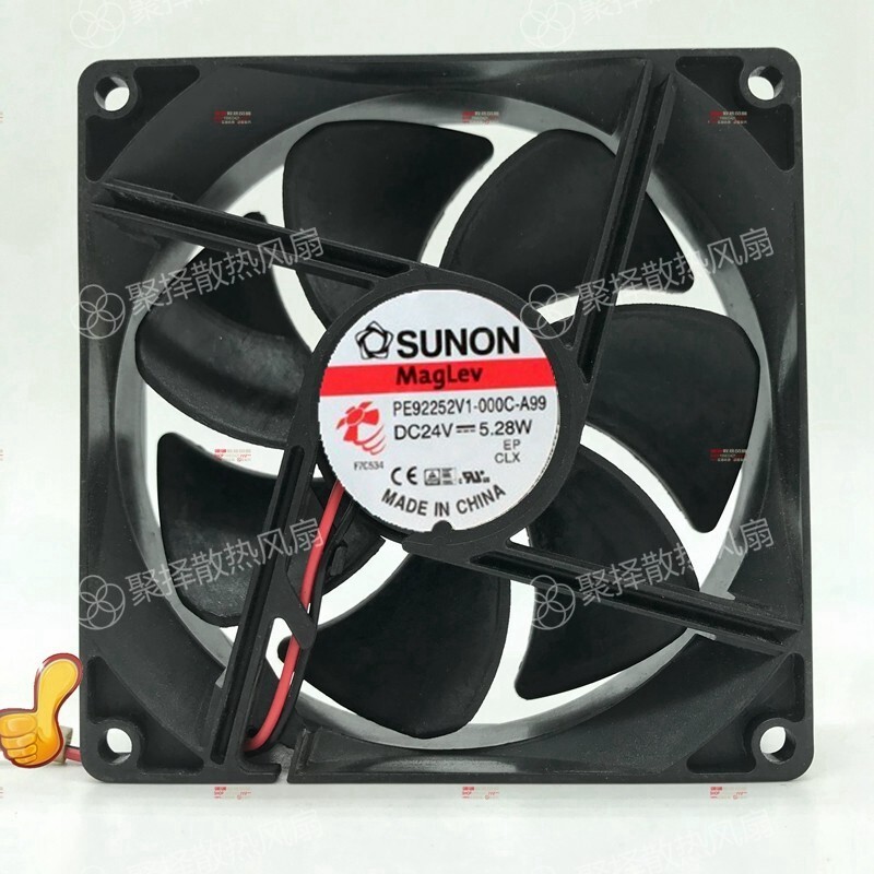 1 PCS  SUNON Fan PE92252V1-000C-A99 DC24V 5.28W 9225 9cm 2 wire cooling fan
