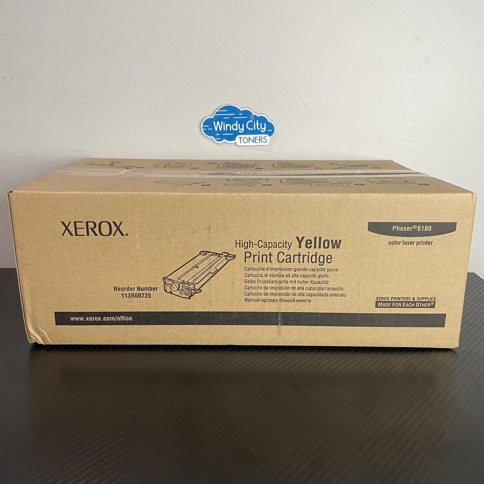 Xerox 113R00725 Yellow High Yield Toner Cartridge for Phaser 6180DN 6180MFP/N