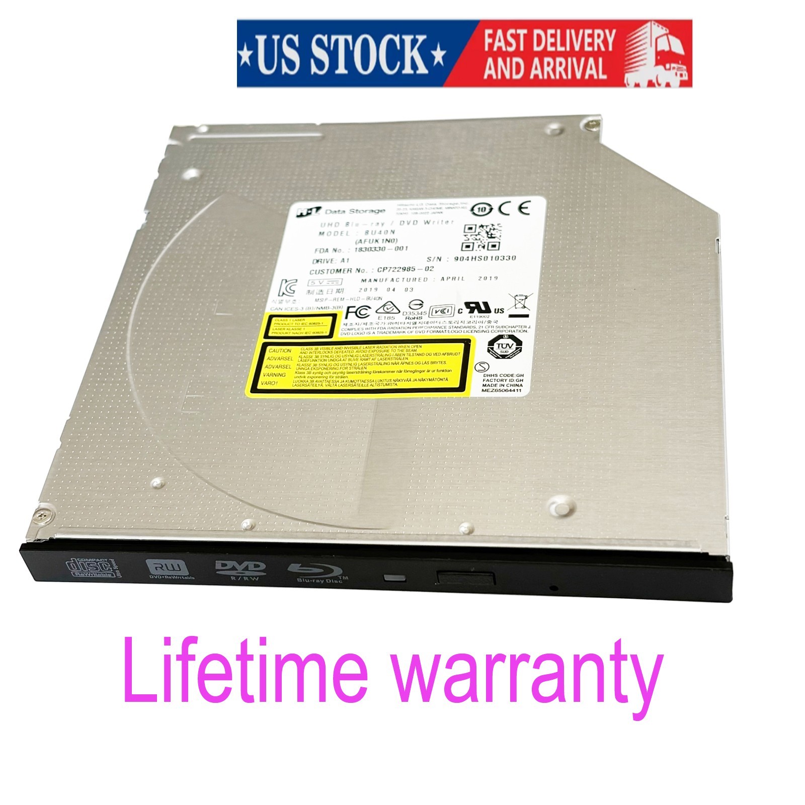Original LG BU40N Internal Blu-ray Drive Flashed Unlocked 4K UHD Friendly 9.5mm