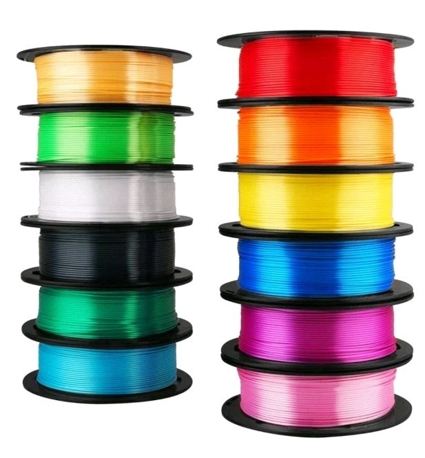 MIKA3D 12 in 1 Bright Shine 3D Printer Silk PLA 12 Popular Shiny Colors 