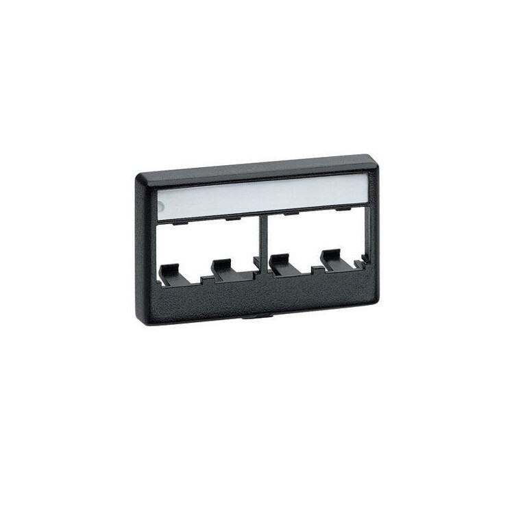 Panduit CFFPL4IG Standard Opening Mini-Com 4-Port Furniture Faceplate Gray