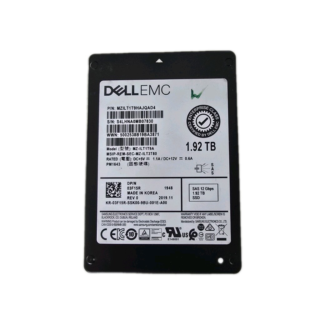 DELL MZ-ILT1T9A EMC Samsung PM1643 1.92TB SAS 12Gb/s 2.5'' Internal SSD