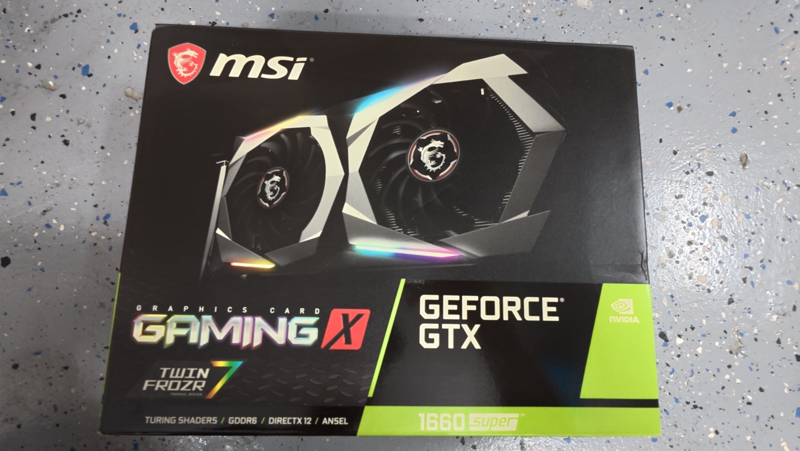 BOX ONLY MSI GeForce GTX 1660 Super Gaming X Retail Box - NO GPU