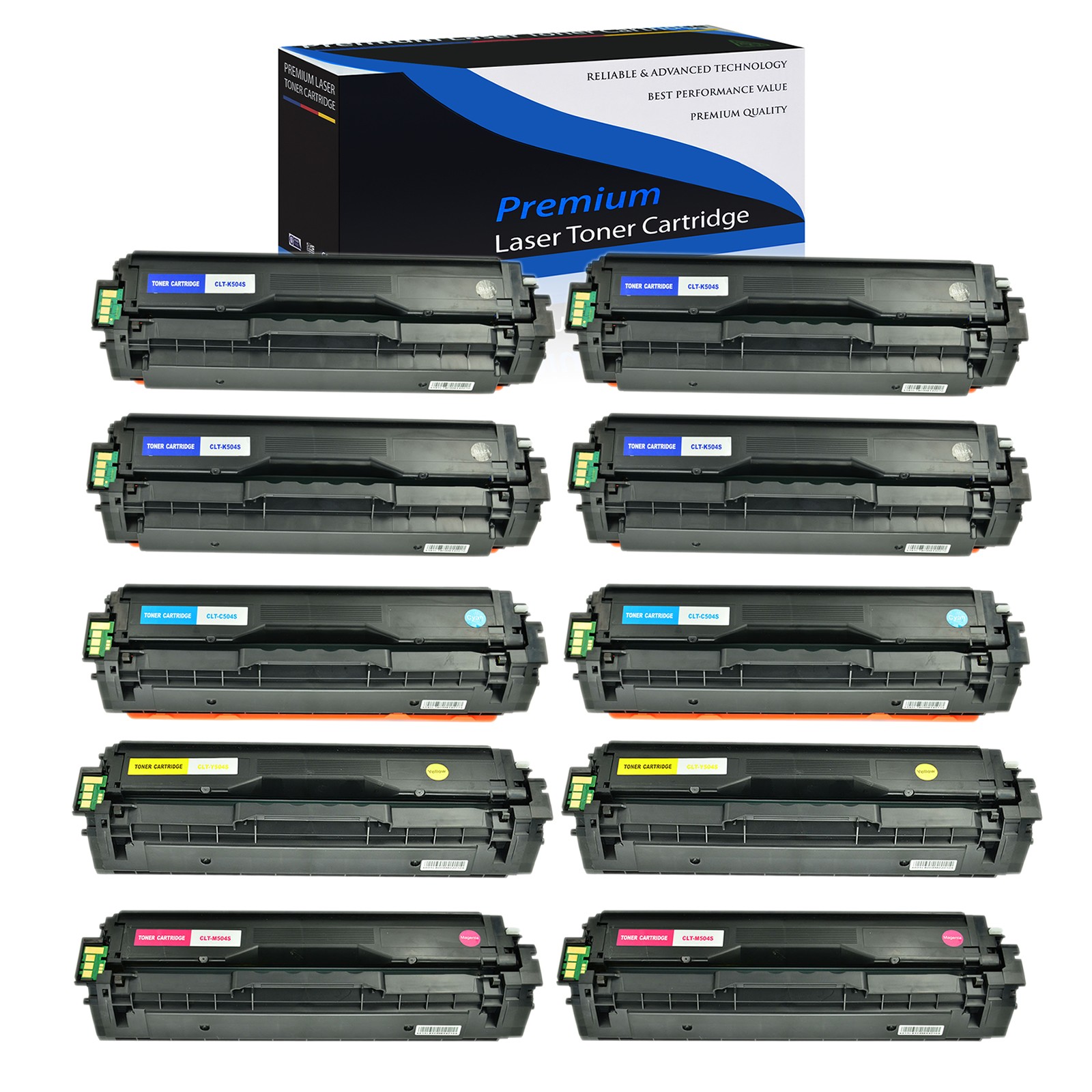 10PK CLT-K504S BK/C/Y/M Toner for Samsung Xpress SL-C1810W SL-C1860FW CLP-470