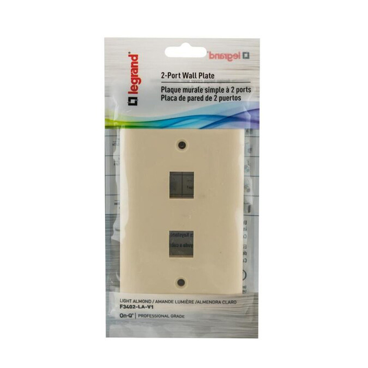 Legrand On-Q 1 Gang 2 PORT Keystone Insert Standard Face Wall Plate LIGHT ALMOND